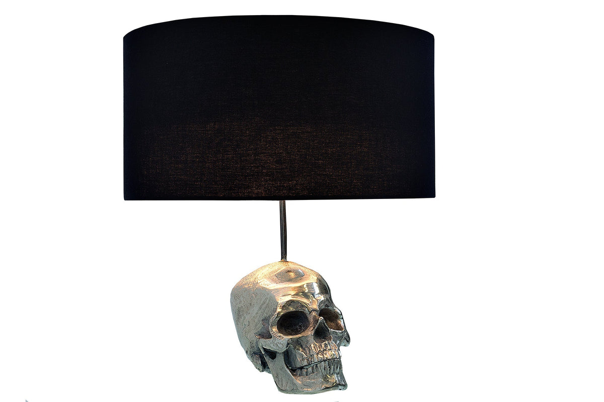 Extravagante lampe de table SKULL 44cm noire crâne lampe de table