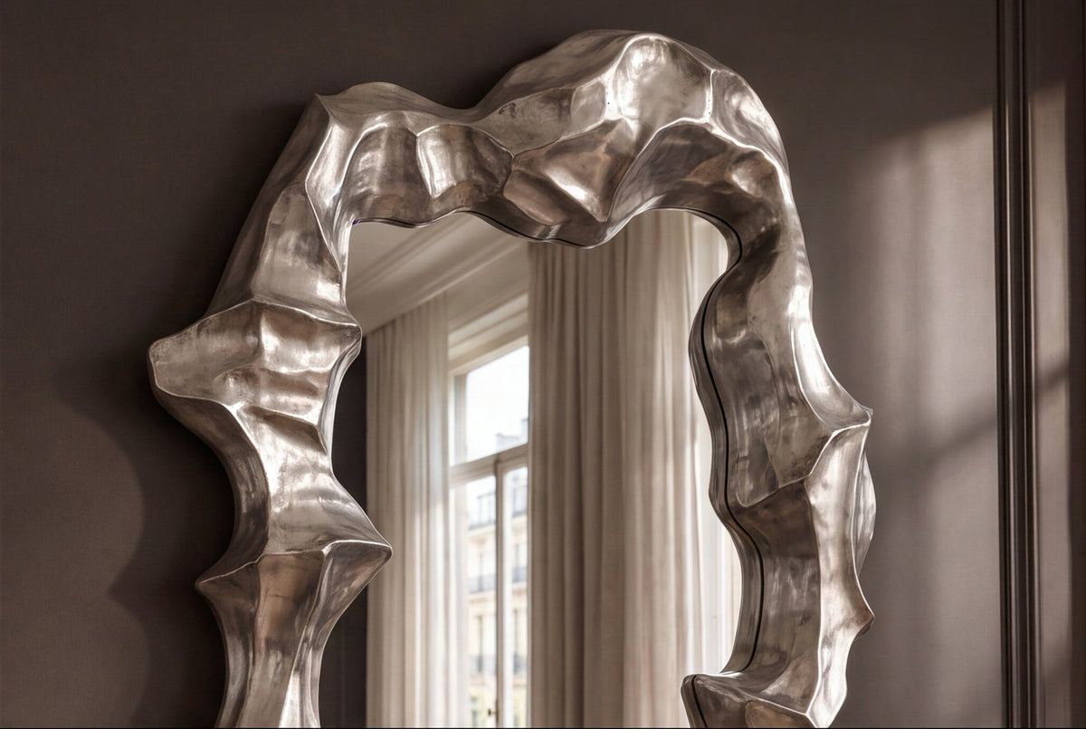 Extravaganter Wandspiegel VENETIA 150cm silber variable Aufhängung