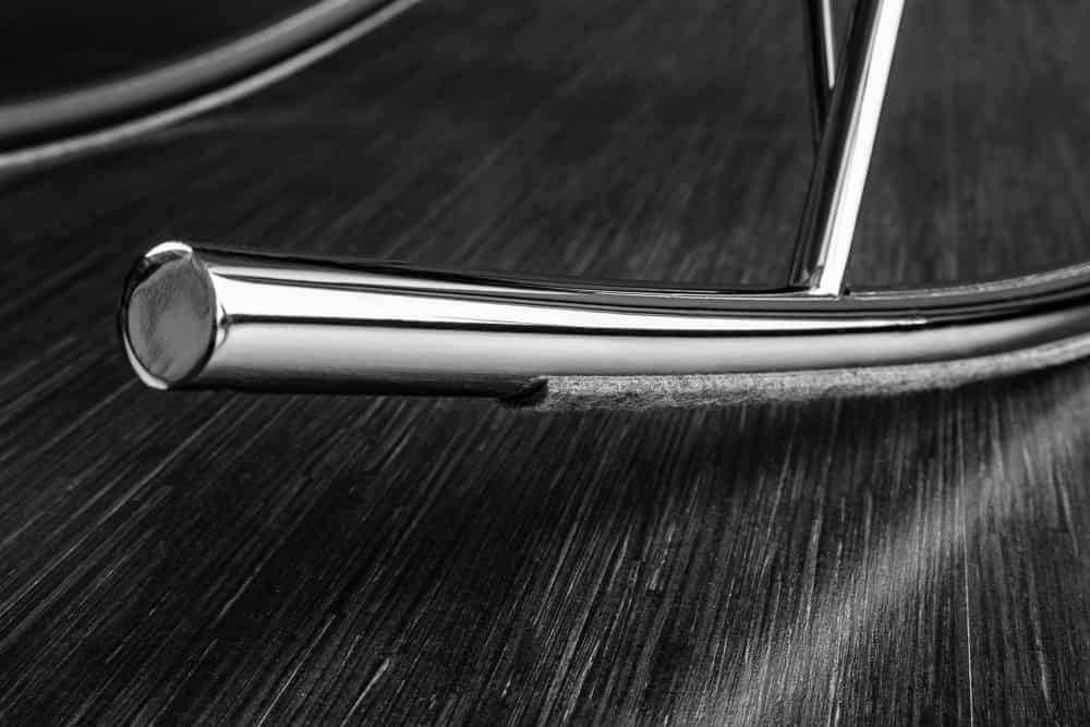 Fauteuil à bascule design SCANDINAVIA SWING en velours gris et chrome