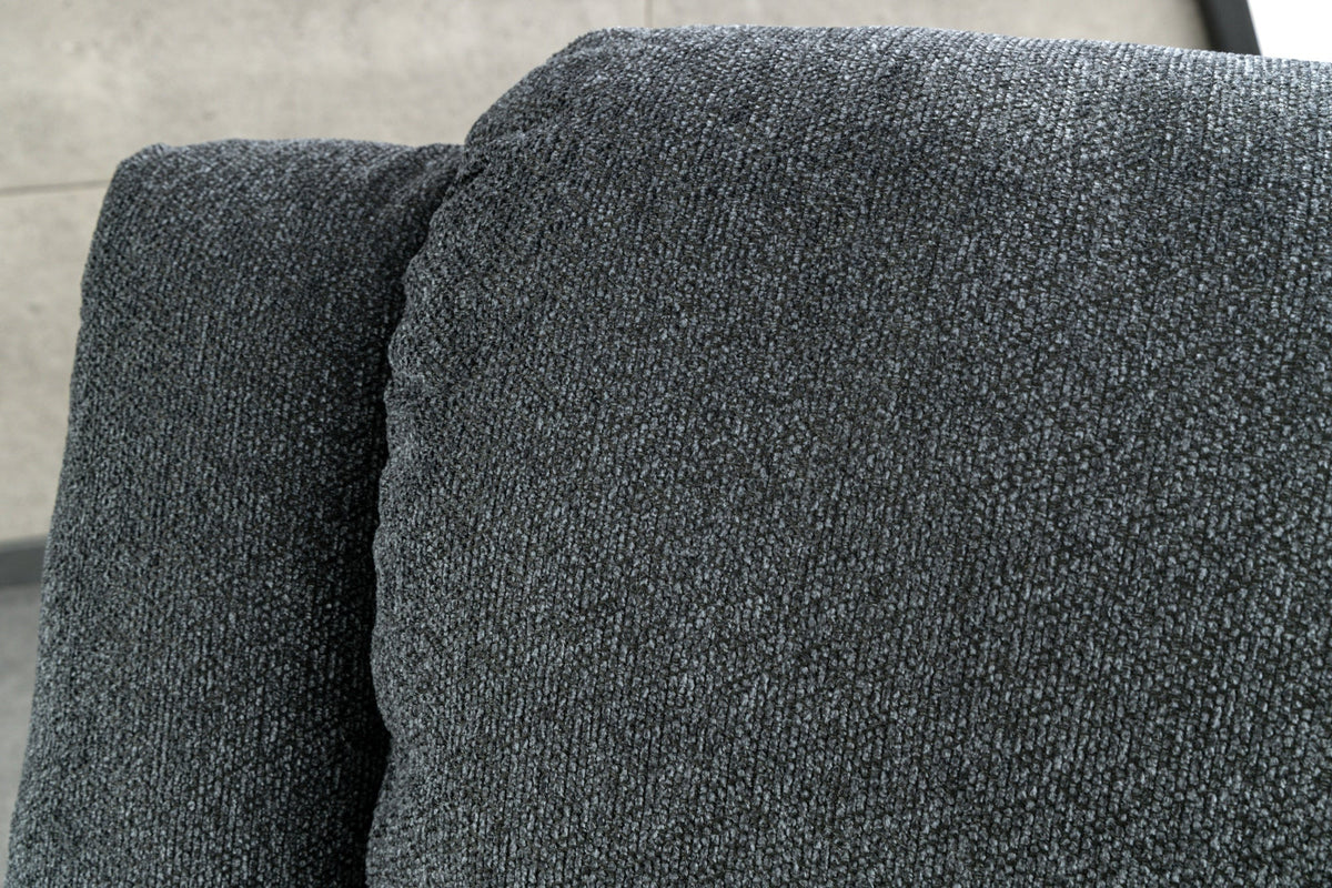 Fauteuil de cinéma confortable HOLLYWOOD gris foncé tissu structuré dossier réglable