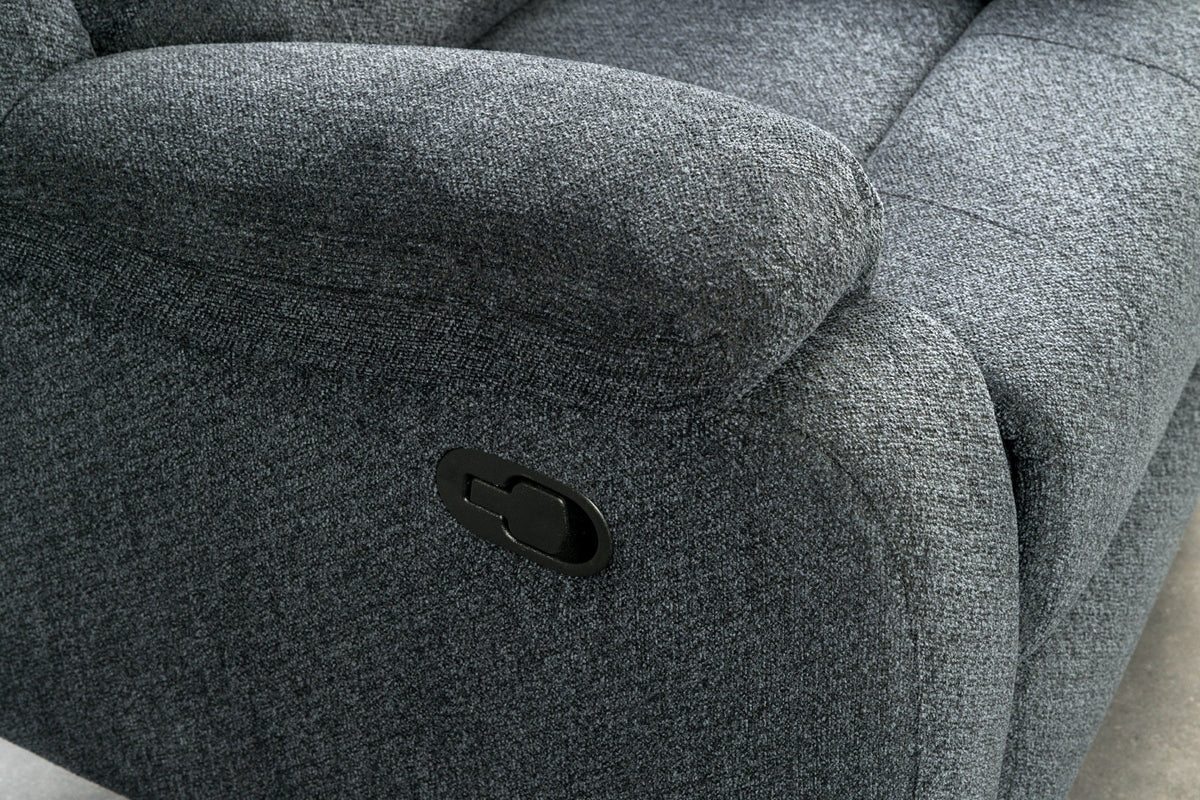 Fauteuil de cinéma confortable HOLLYWOOD gris foncé tissu structuré dossier réglable