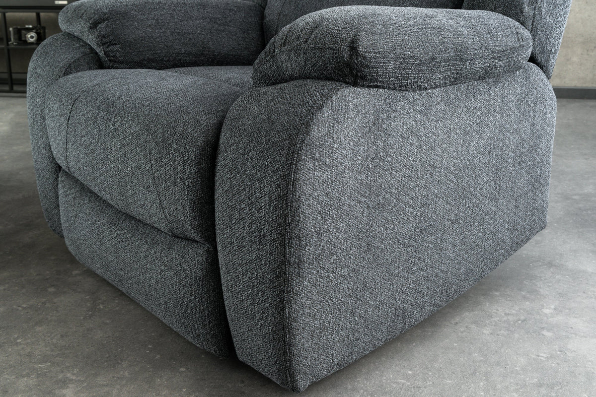 Fauteuil de cinéma confortable HOLLYWOOD gris foncé tissu structuré dossier réglable
