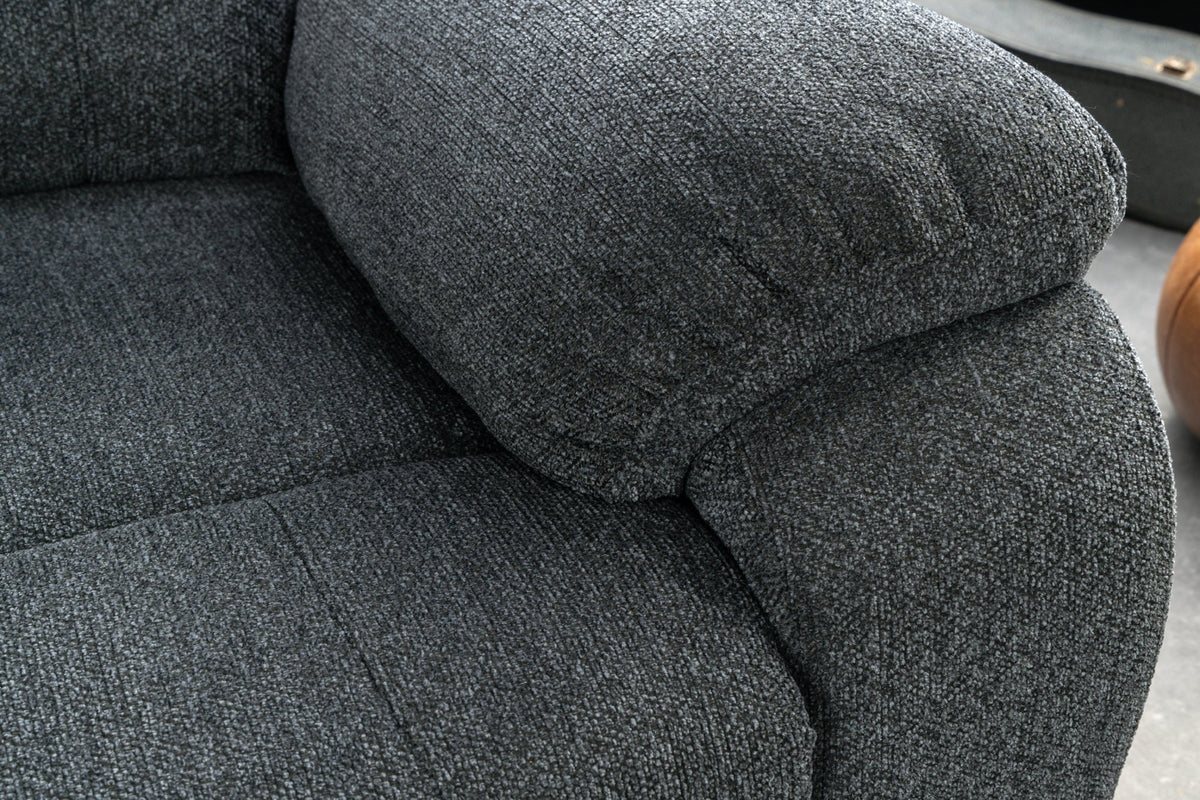 Fauteuil de cinéma confortable HOLLYWOOD gris foncé tissu structuré dossier réglable