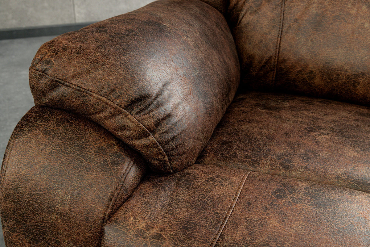 Fauteuil de cinéma confortable HOLLYWOOD marron antique dossier inclinable