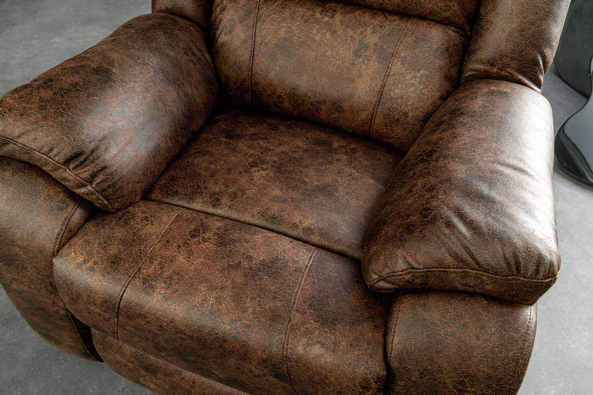 Fauteuil de cinéma confortable HOLLYWOOD marron antique dossier inclinable
