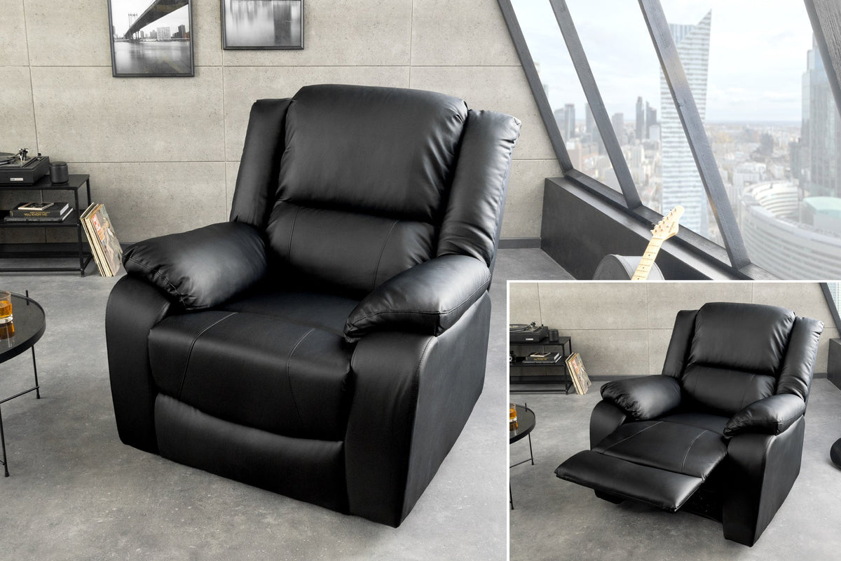 Fauteuil de cinéma confortable HOLLYWOOD noir dossier réglable