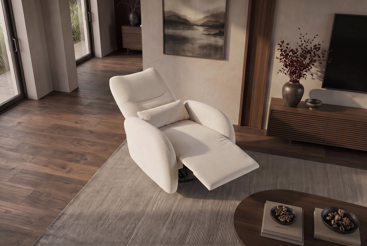 Fauteuil de cinéma électrique PRIORITY beige inclus coussin rotatif à 360° avec prise USB