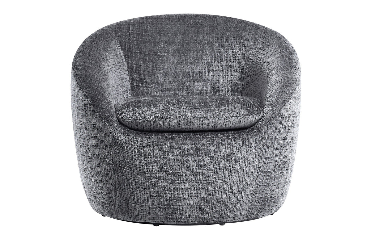 Fauteuil design pivotant ALPINE gris Chenille Cremona 360° avec accoudoirs