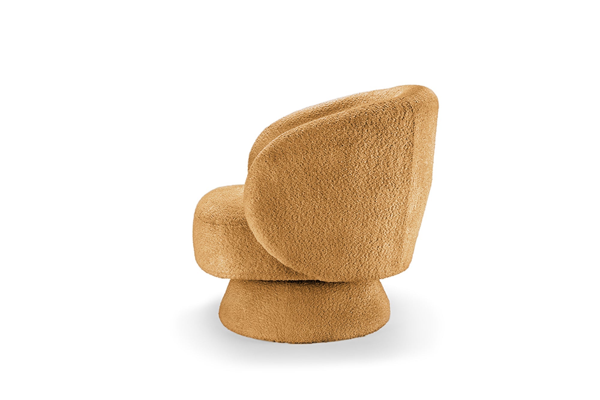 Fauteuil design pivotant BOSSA NOVA 80cm jaune moutarde Bouclé