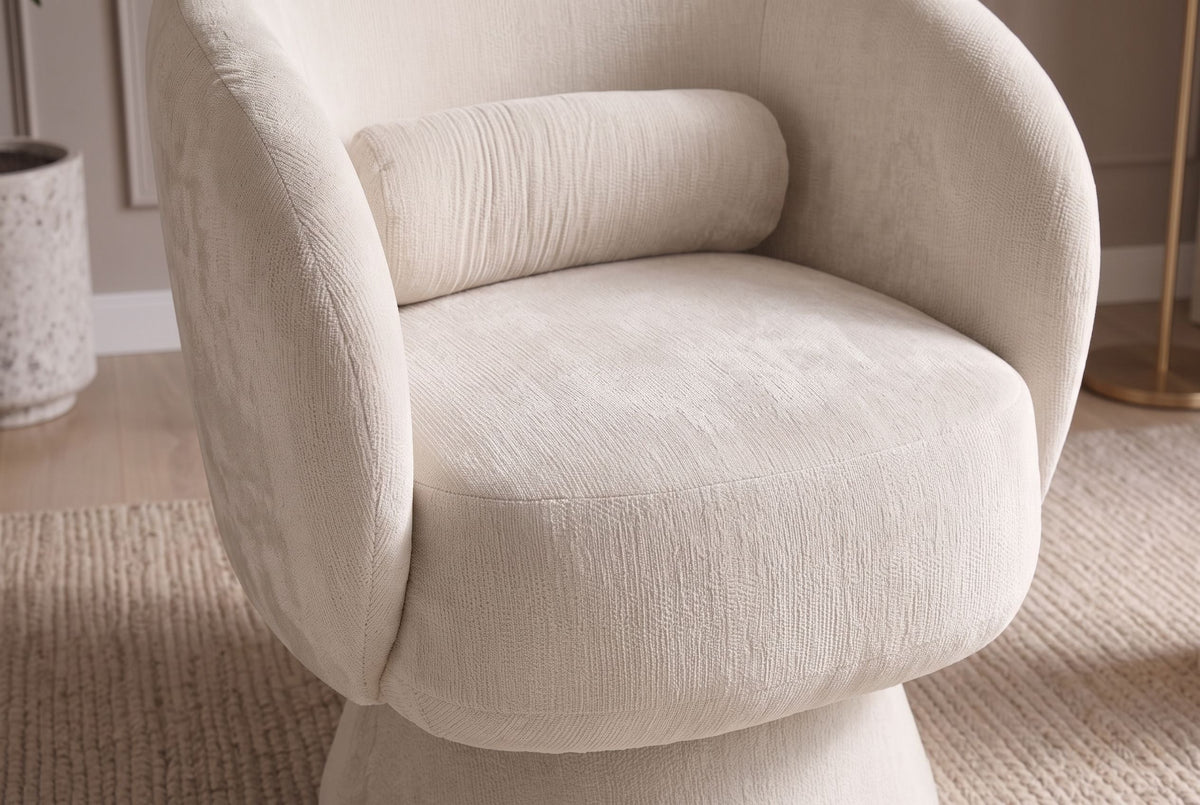 Fauteuil design pivotant BOSSA NOVA beige Chenille