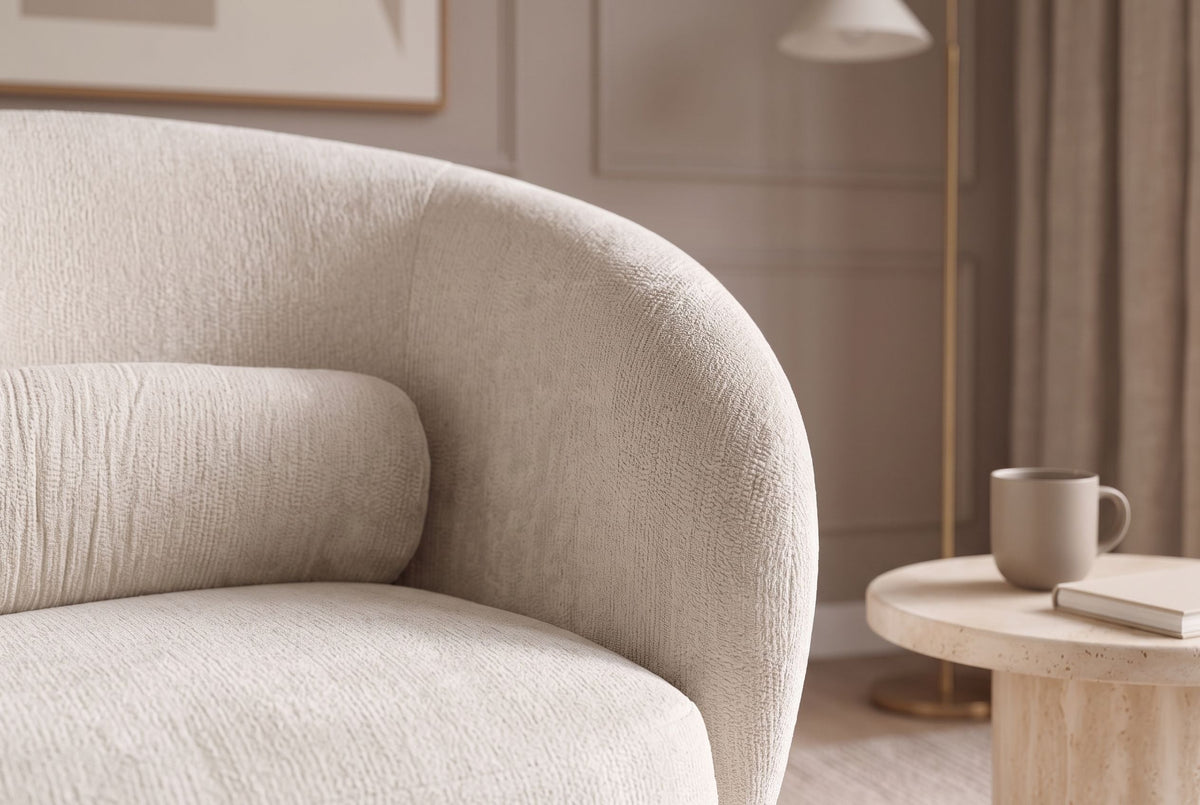 Fauteuil design pivotant BOSSA NOVA beige Chenille