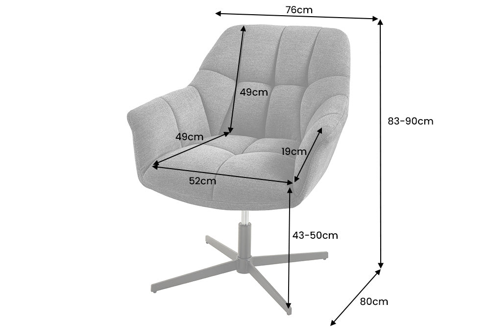 Fauteuil design pivotant PAPILLON pétrole velours 360° noir métal réglable en hauteur