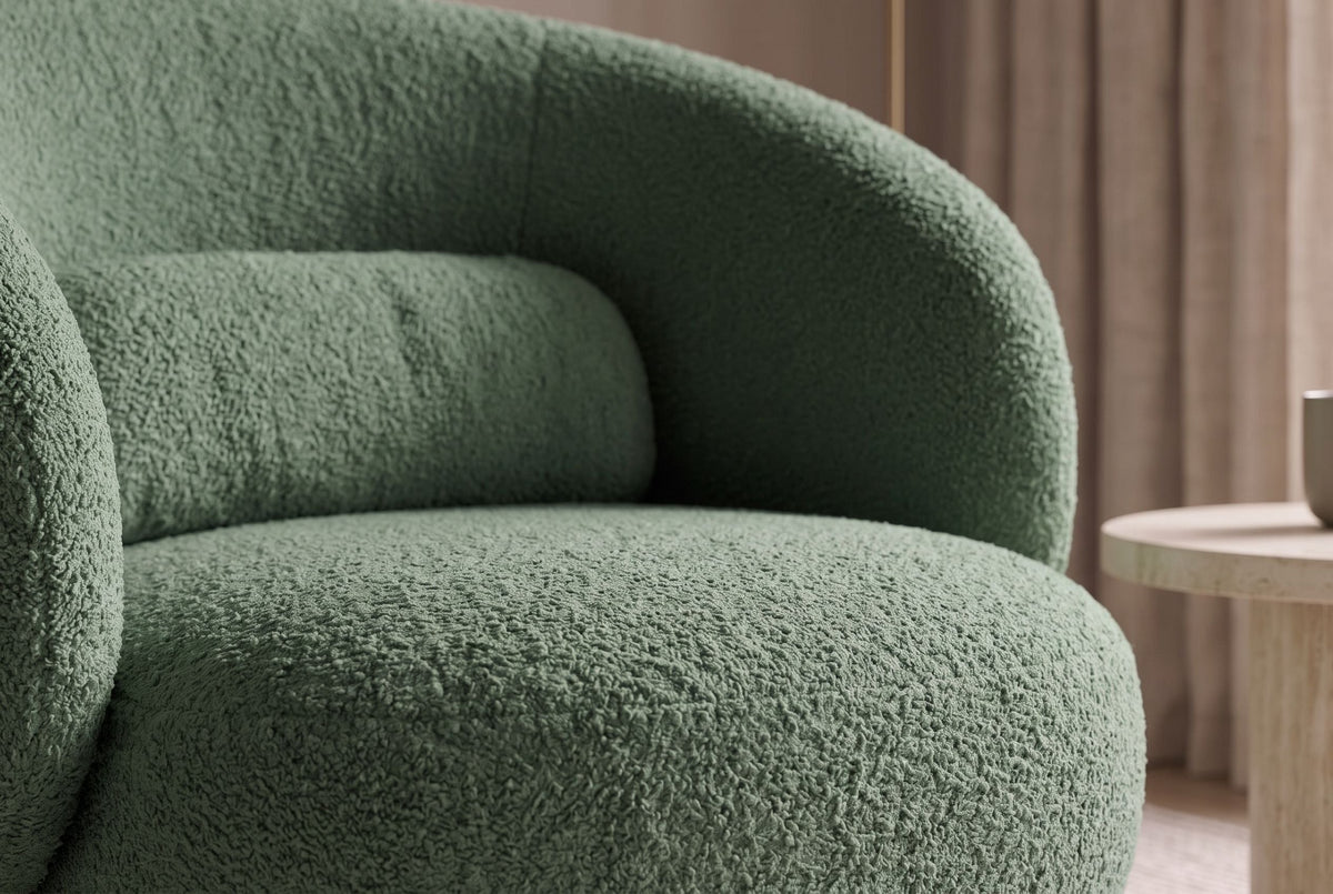 Fauteuil design rotatif BOSSA NOVA 80cm vert mousse Bouclé