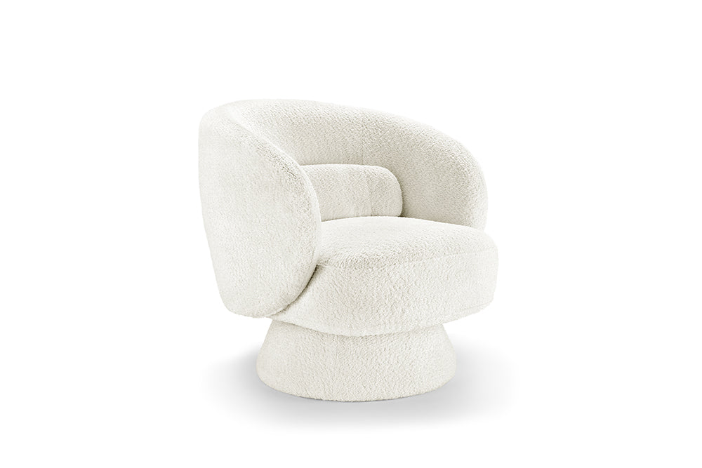Fauteuil design rotatif BOSSA NOVA beige Bouclé