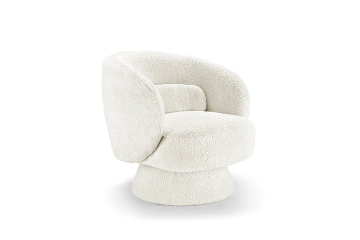 Fauteuil design rotatif BOSSA NOVA beige Bouclé