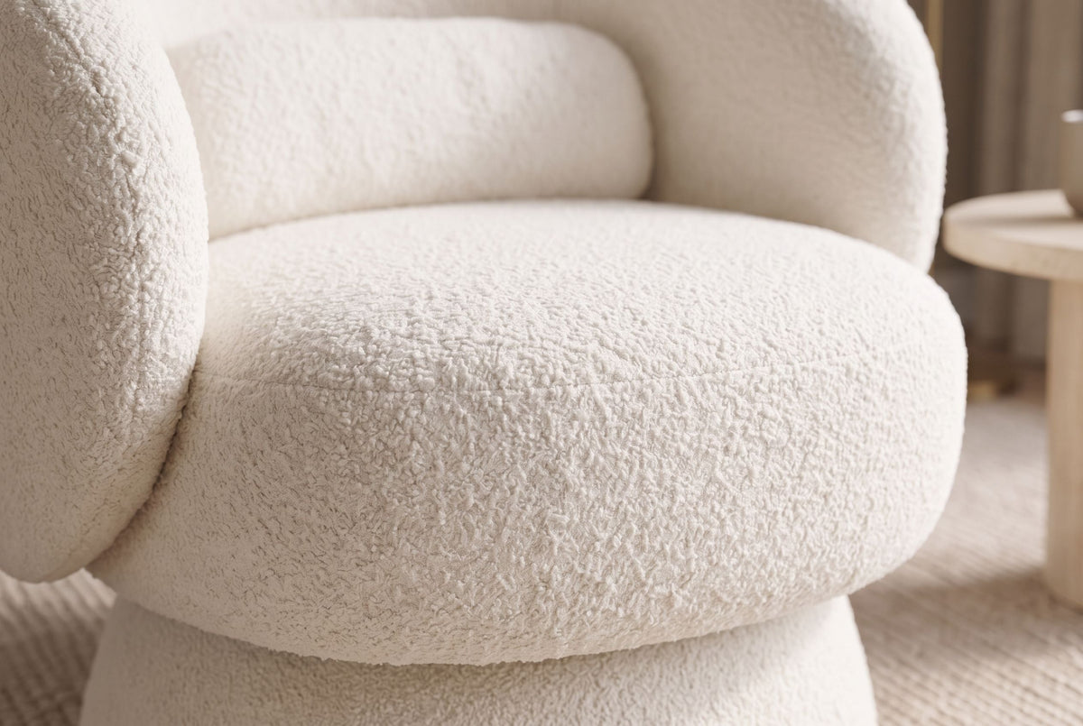 Fauteuil design rotatif BOSSA NOVA beige Bouclé