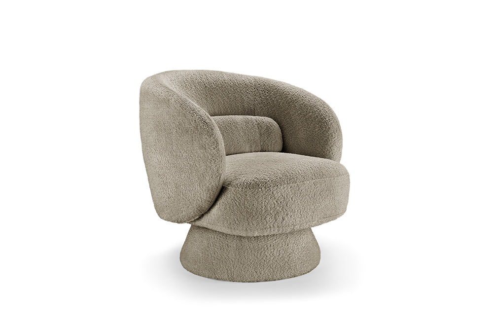 Fauteuil design rotatif BOSSA NOVA taupe Bouclé