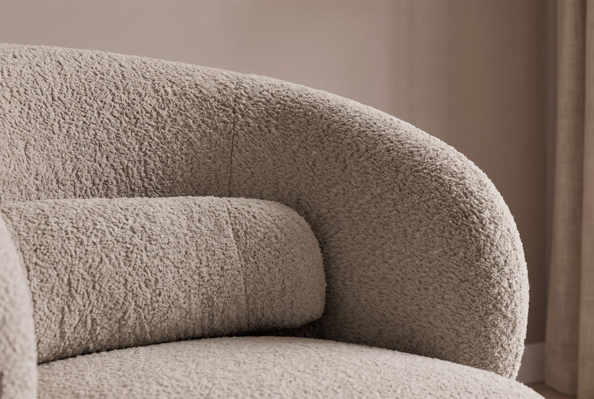 Fauteuil design rotatif BOSSA NOVA taupe Bouclé