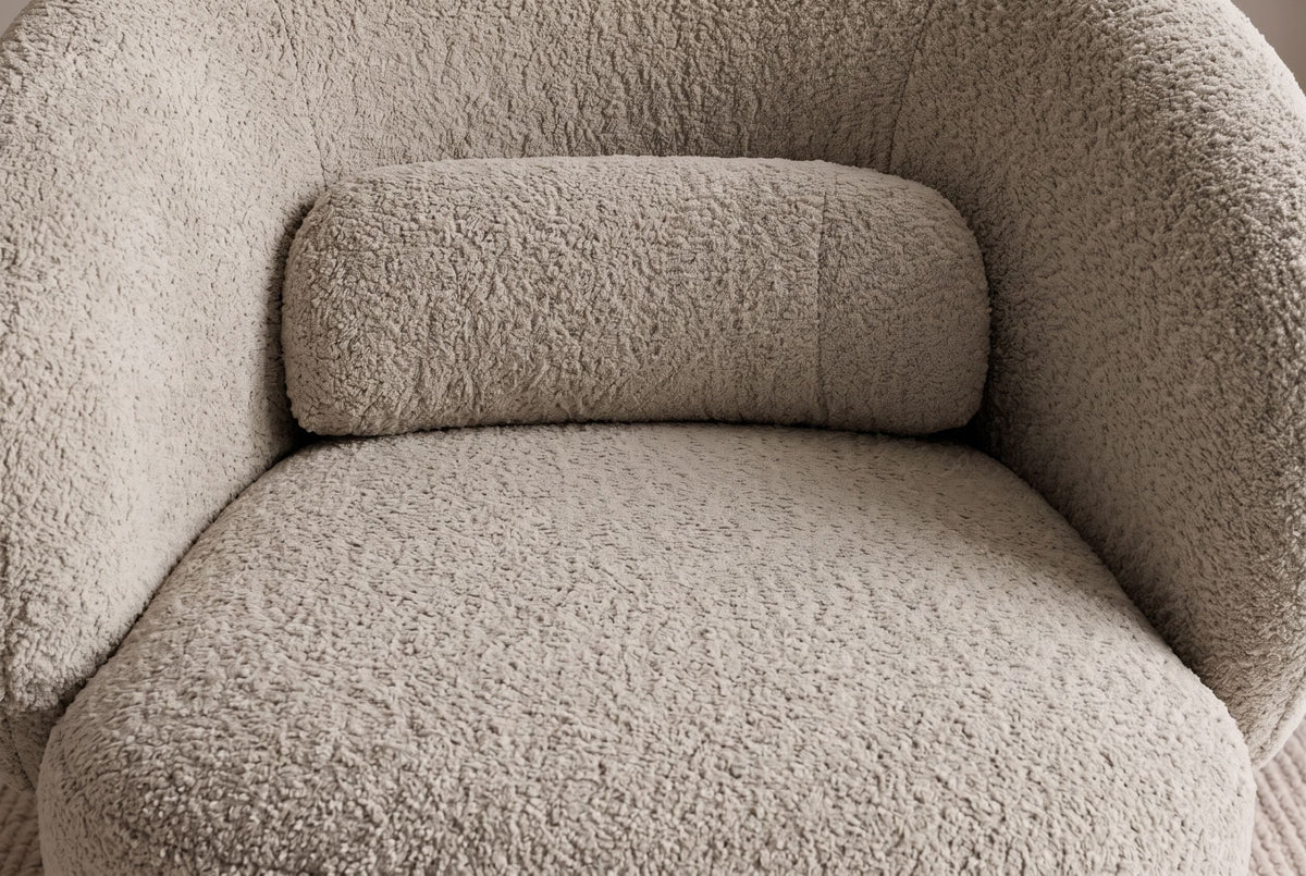 Fauteuil design rotatif BOSSA NOVA taupe Bouclé