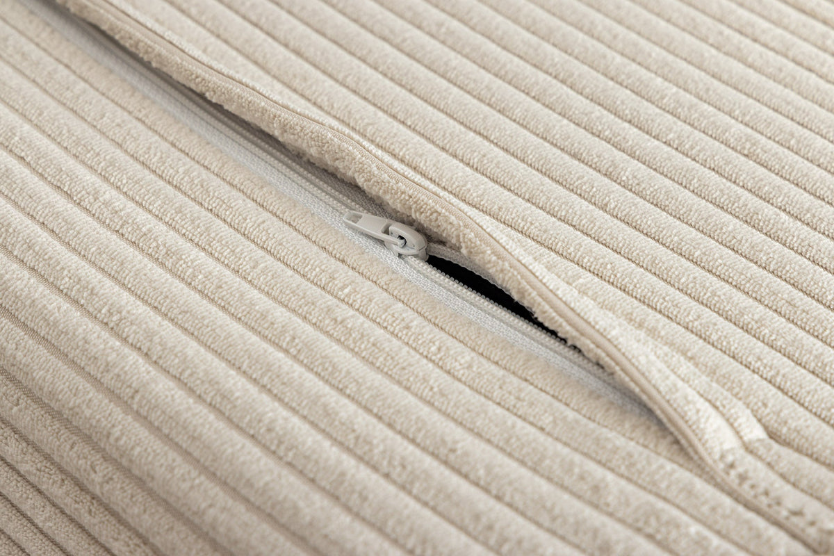 Fauteuil-lit rétro SMART MULTIFUNCTION 100cm beige Cord fonction lit incl. coussin