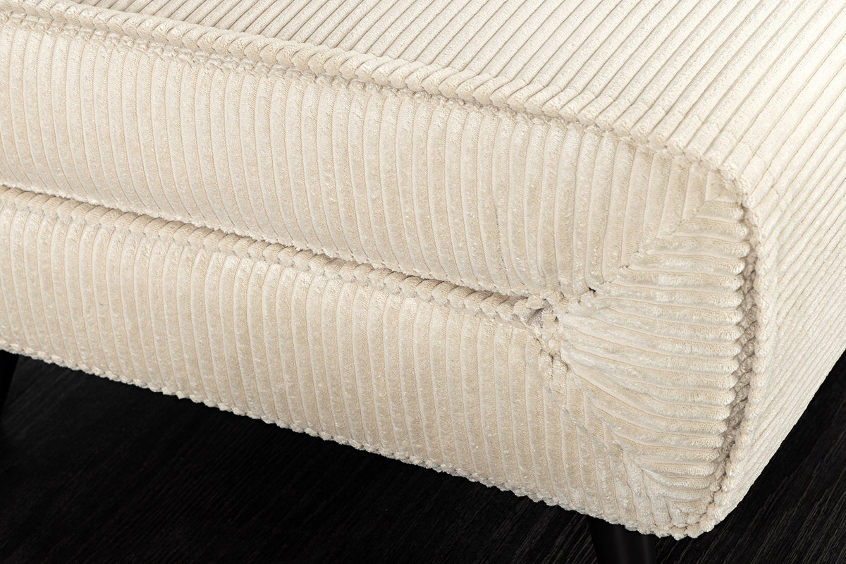 Fauteuil-lit rétro SMART MULTIFUNCTION 100cm beige Cord fonction lit incl. coussin