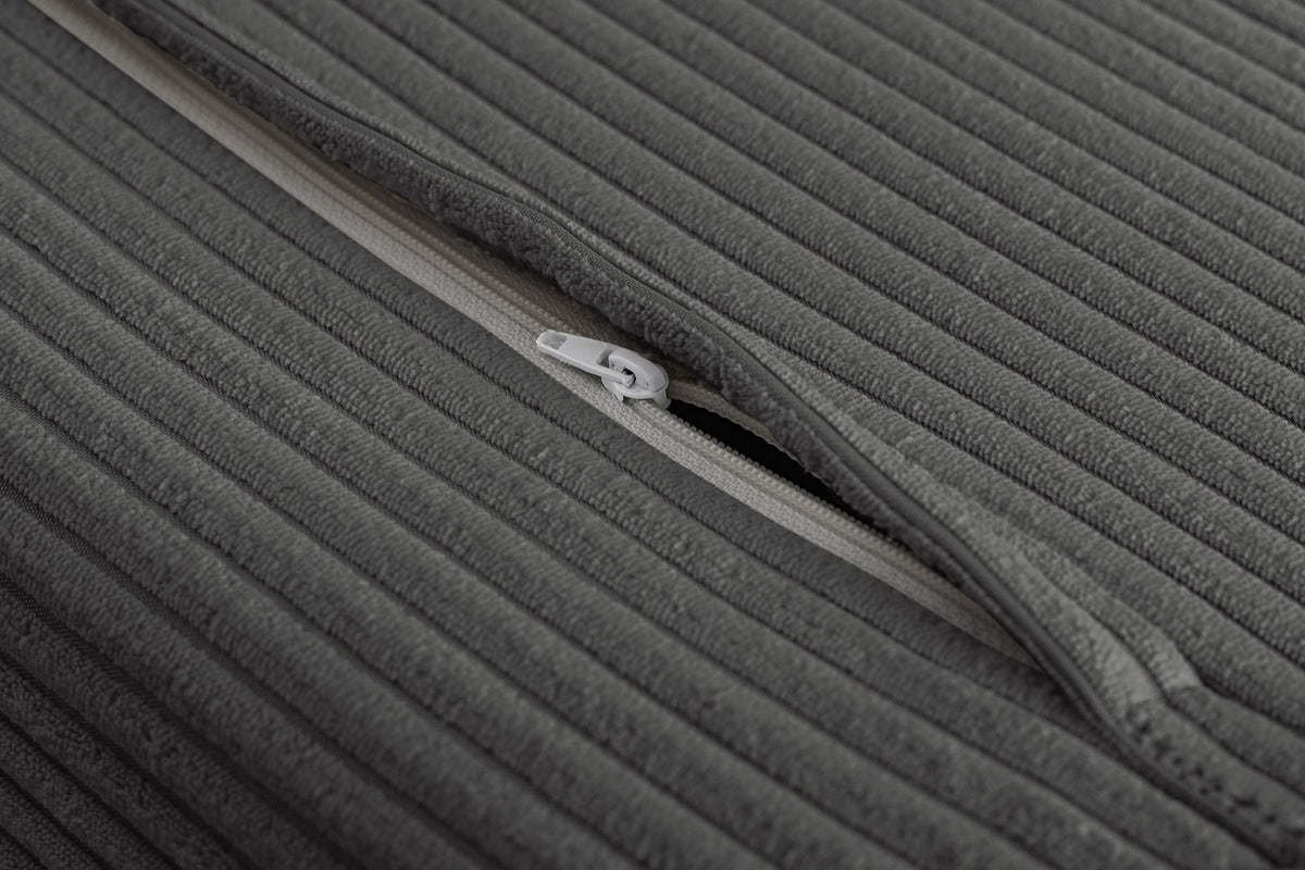 Fauteuil-lit rétro SMART MULTIFUNCTION 140cm gris Cord fonction lit incl. coussin