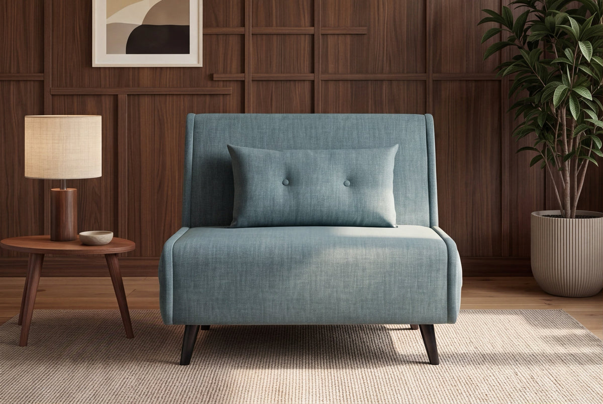 Fauteuil-lit SMART MULTIFUNCTION 100cm pétrole Vogue soie velours