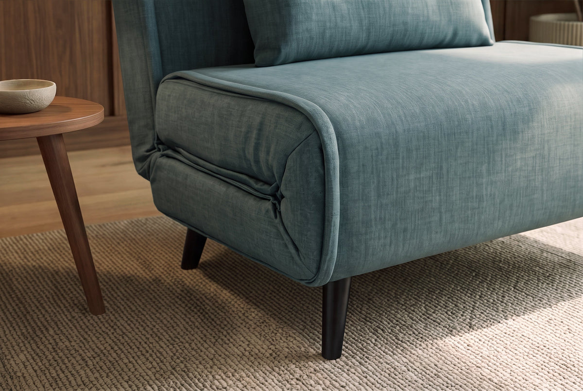 Fauteuil-lit SMART MULTIFUNCTION 100cm pétrole Vogue soie velours