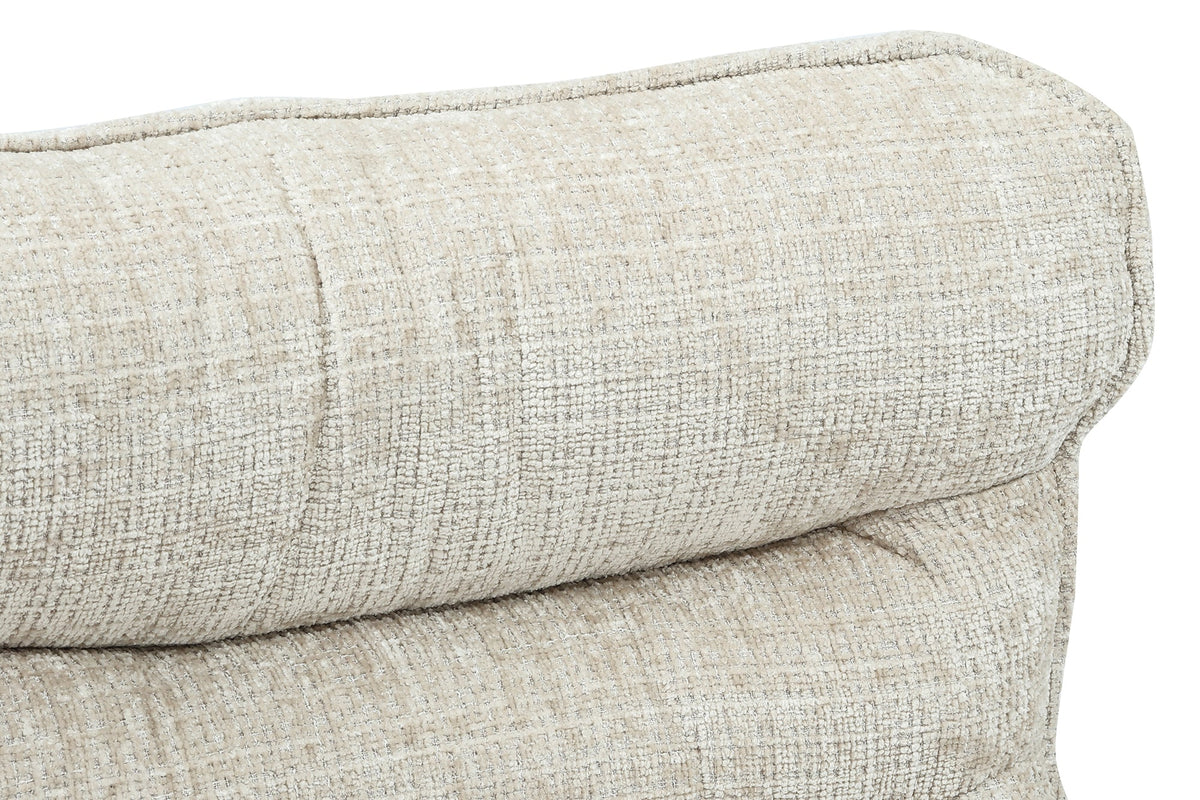 Fauteuil pivotant CLOUD champagne beige chenille noir métal