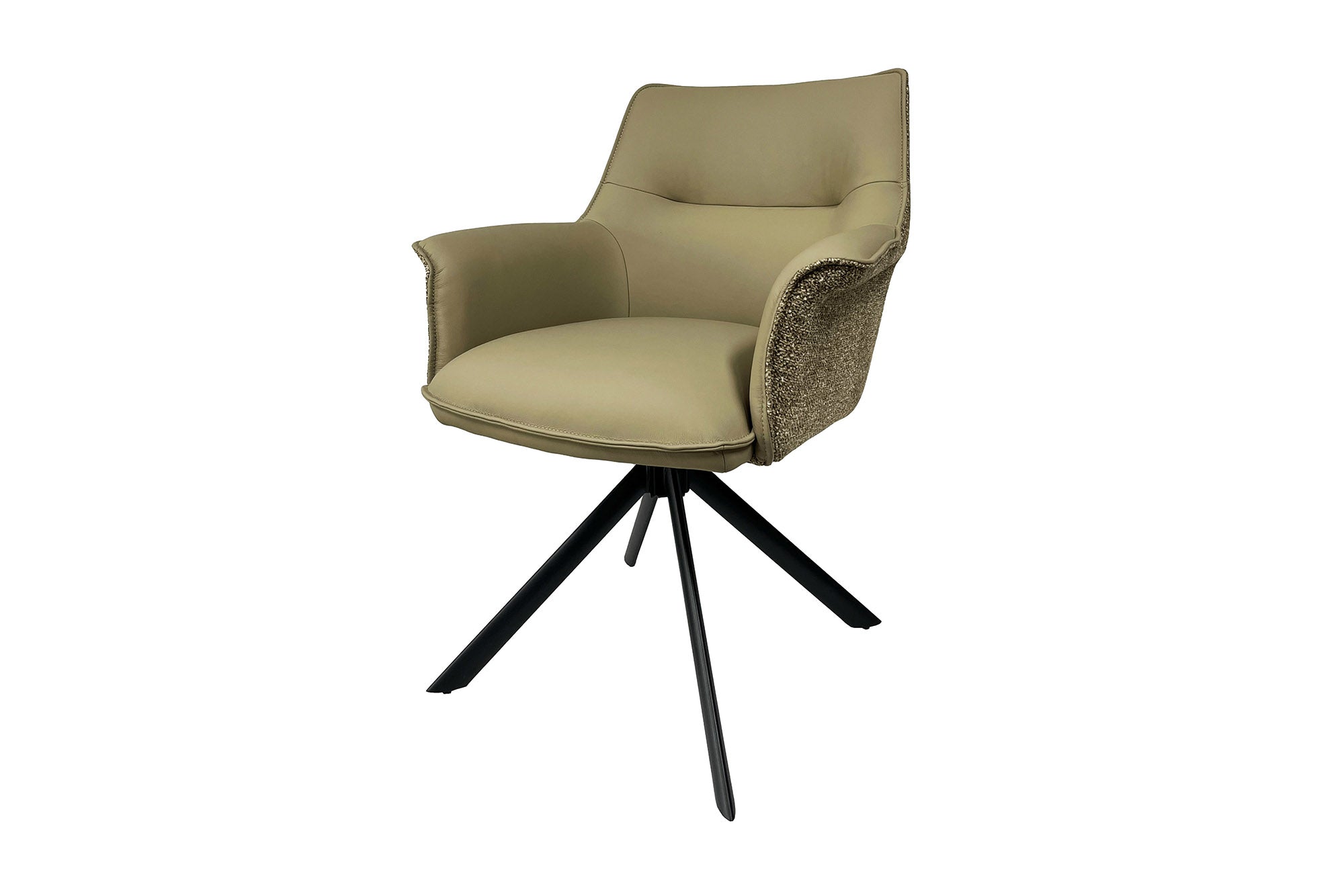 sillón giratorio-grande-vertical-cuero-tapizado-tejido-textura-estructura-metal-negro_46990 (inv)
