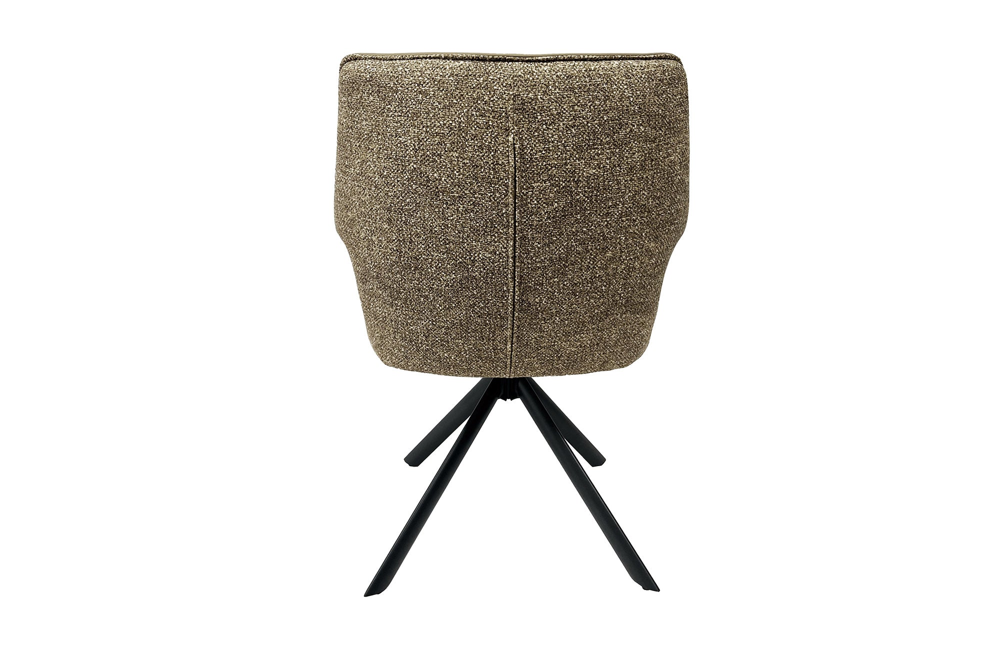 Lote de 2x sillones giratorios LE GRAND de piel auténtica en tejido texturizado color topo con estructura de metal negro