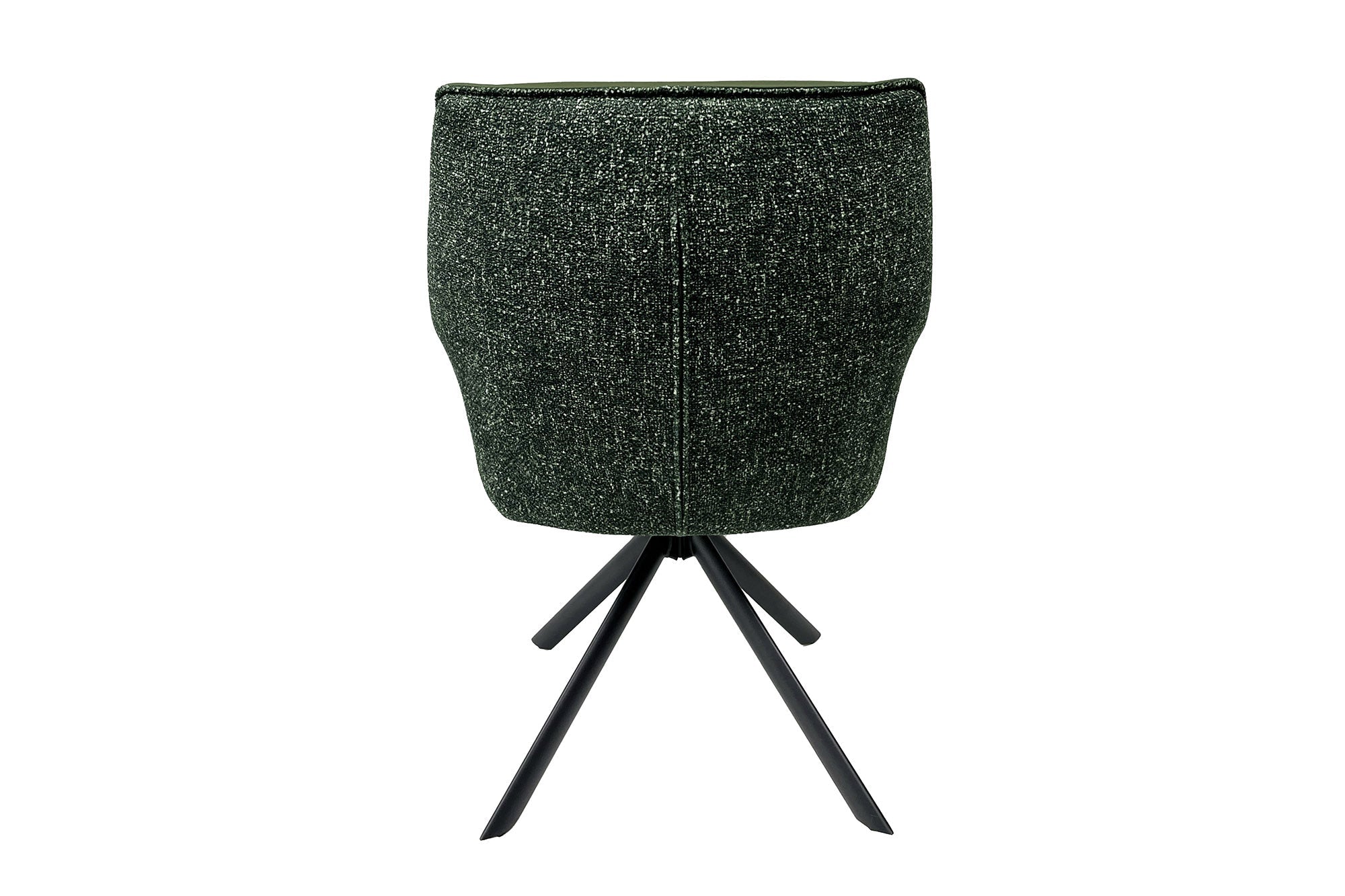 Lote de 2 sillones giratorios LE GRAND de cuero auténtico verde con tejido texturizado y estructura de metal negro