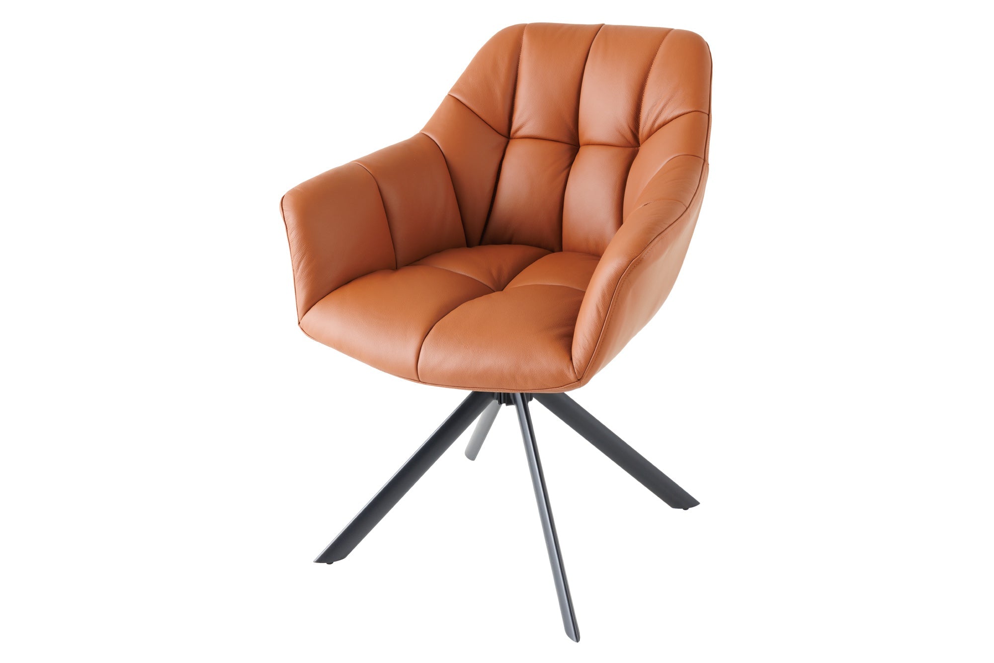 mariposa-silla giratoria-en-genuino-piel-cognac-con-apoyabrazos,-estructura-negro_44596 (inv)