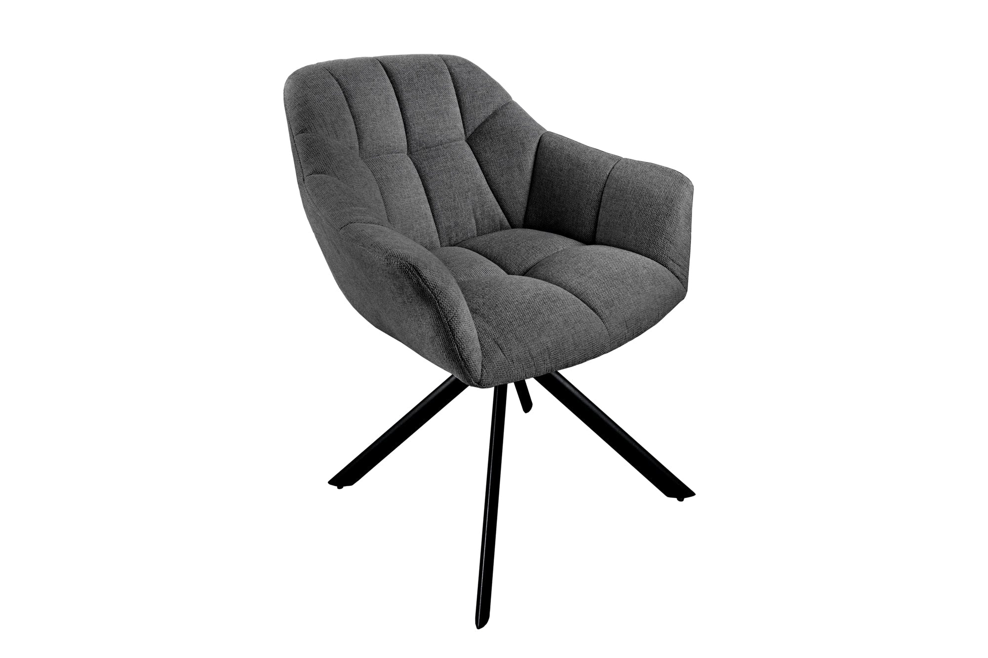 sillón giratorio - tejido mariposa - antracita - apoyabrazos - costuras decorativas - estructura negra - 41586 (inv)