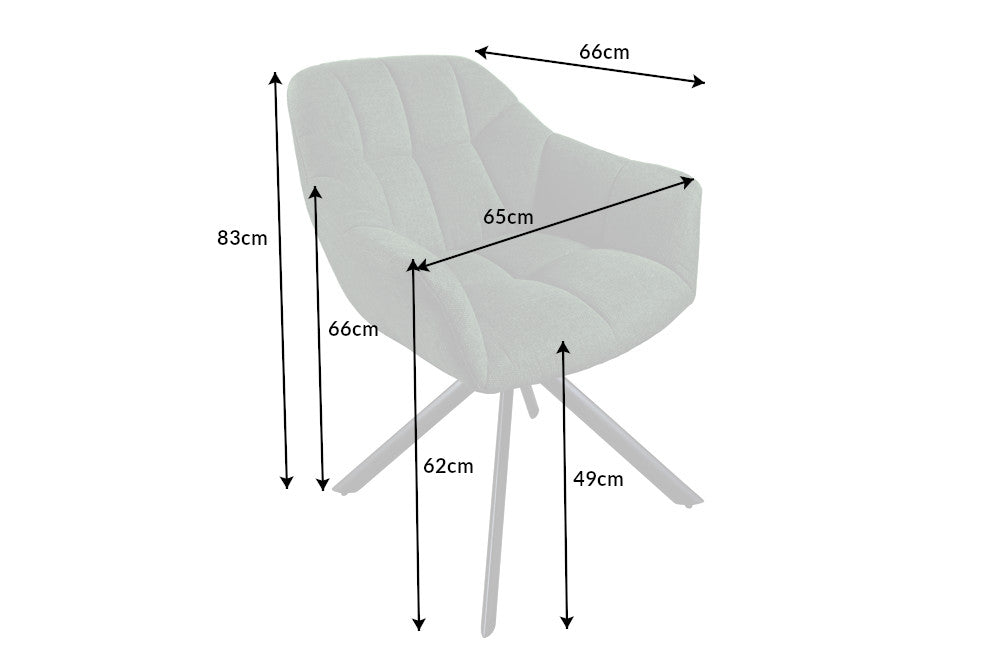 Lote de 2x sillones giratorios PAPILLON de tela texturada verde oscuro con reposabrazos, costuras decorativas, estructura negra