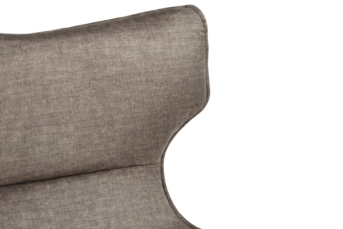 Fauteuil pivotant VOGUE taupe velours pieds métalliques noirs avec accoudoir