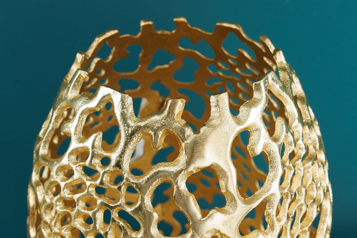 Filigrane Design Vase ABSTRACT LEAF gold 50cm Handarbeit