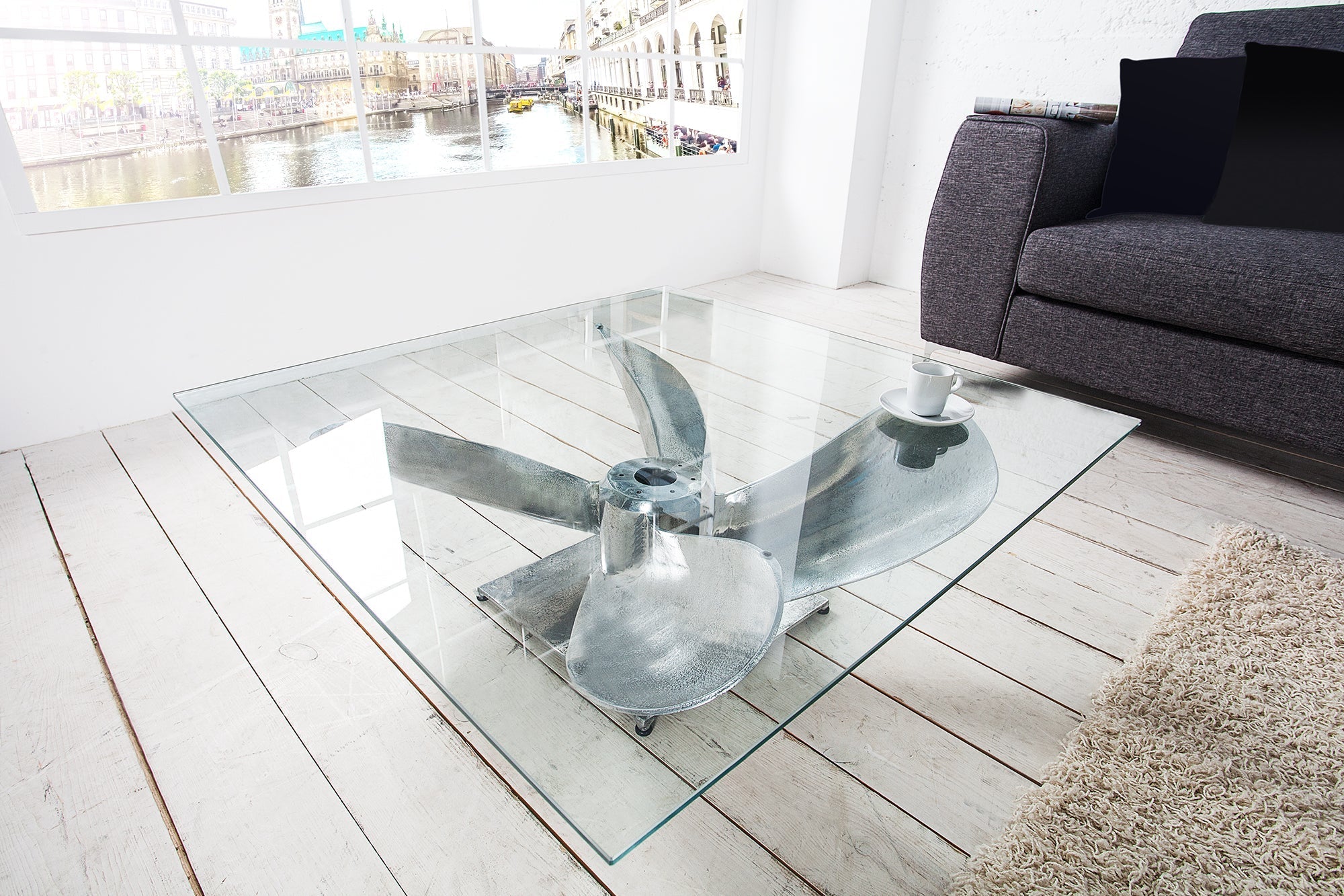 Glass plate 85x85cm square for coffee tables 8mm tempered glass