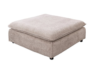 Grand pouf HEAVEN 100cm champagne beige Bouclé pouf rembourré noyau à ressorts