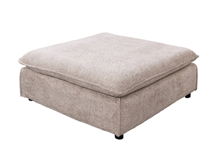 Grand pouf HEAVEN 100cm champagne beige Bouclé pouf rembourré noyau à ressorts