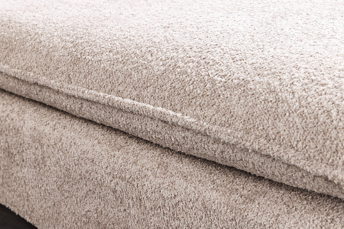 Grand pouf HEAVEN 100cm champagne beige Bouclé pouf rembourré noyau à ressorts