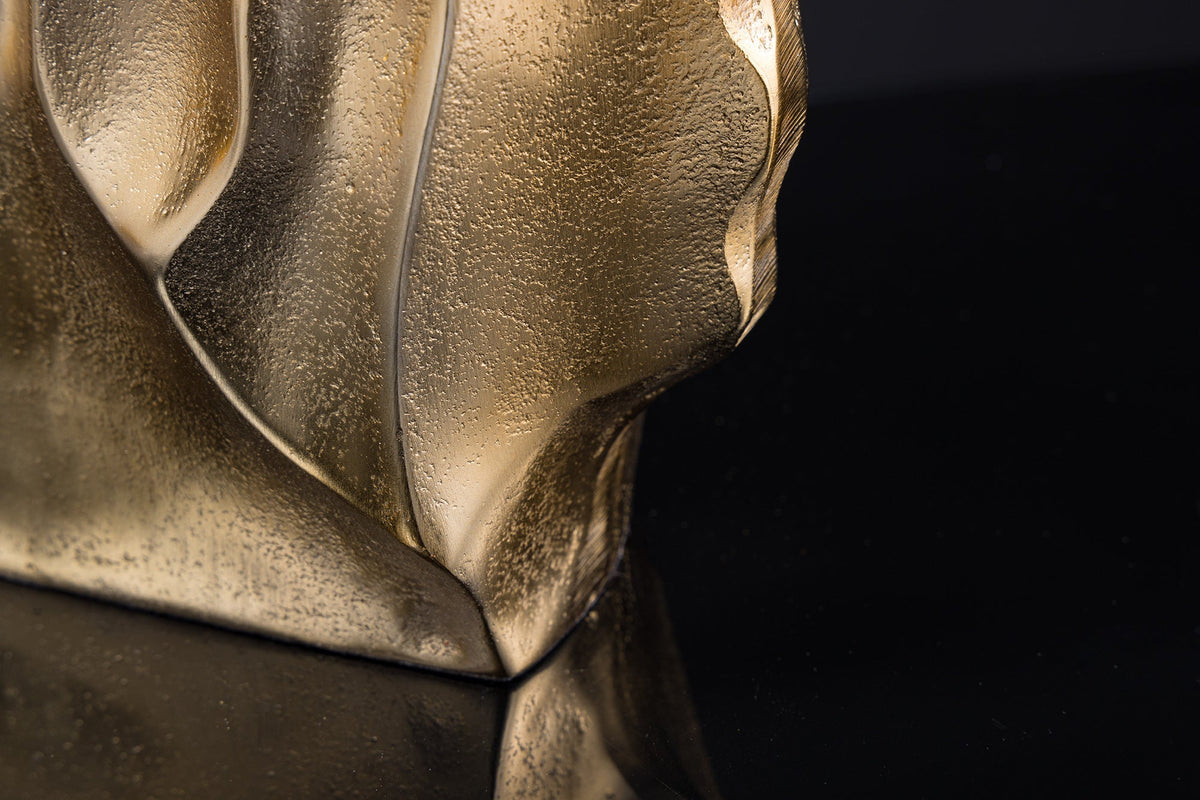 Handgefertigte Vase LIQUID 25cm gold Metall Hammerschlag Design
