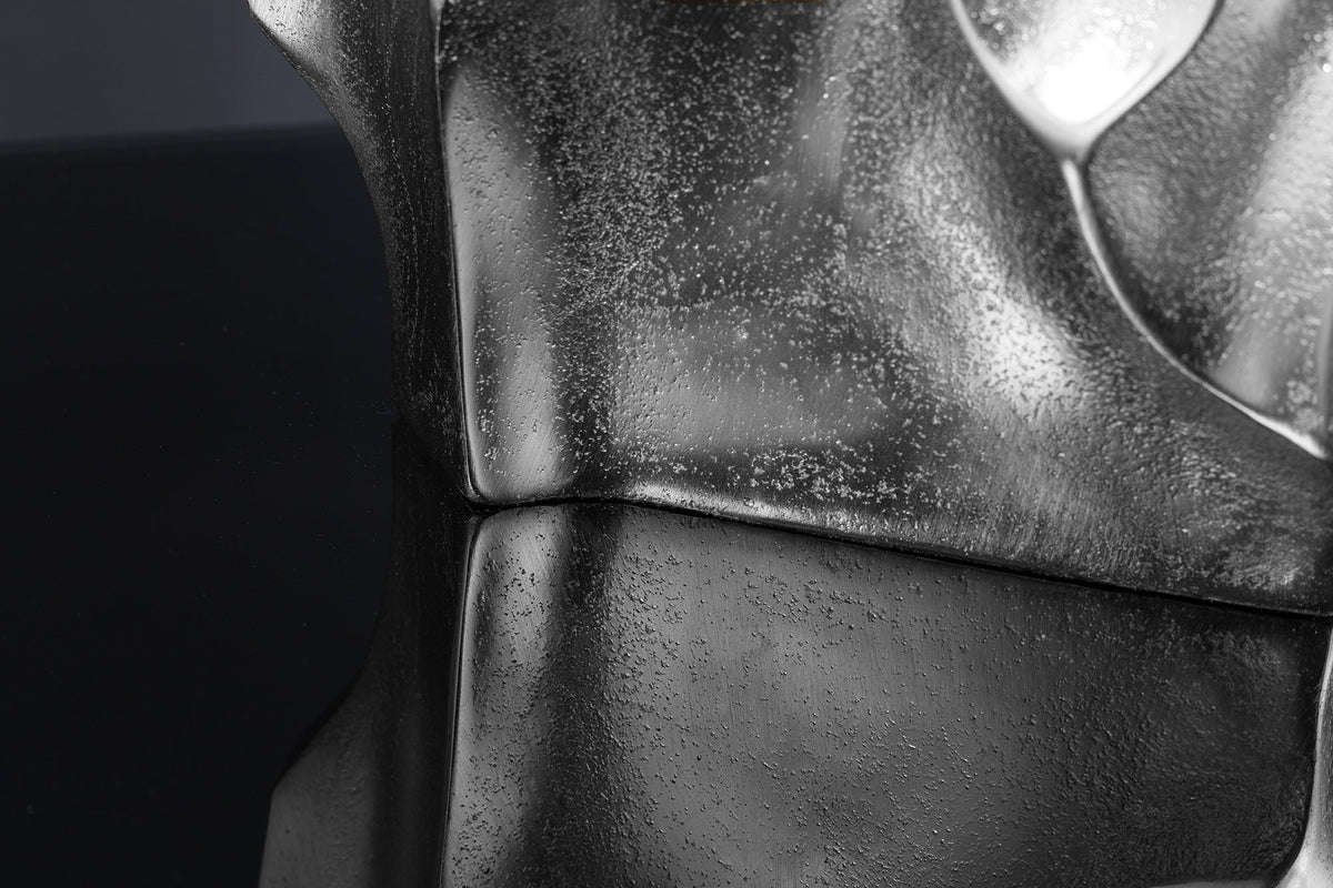 Handgefertigte Vase LIQUID 25cm silber Metall Hammerschlag Design