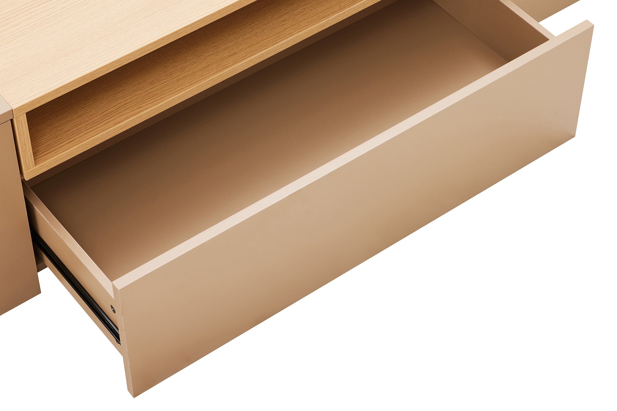 Hängendes TV-Board LOFT 160cm natur grau beige greige drei Fächer mit Schublade