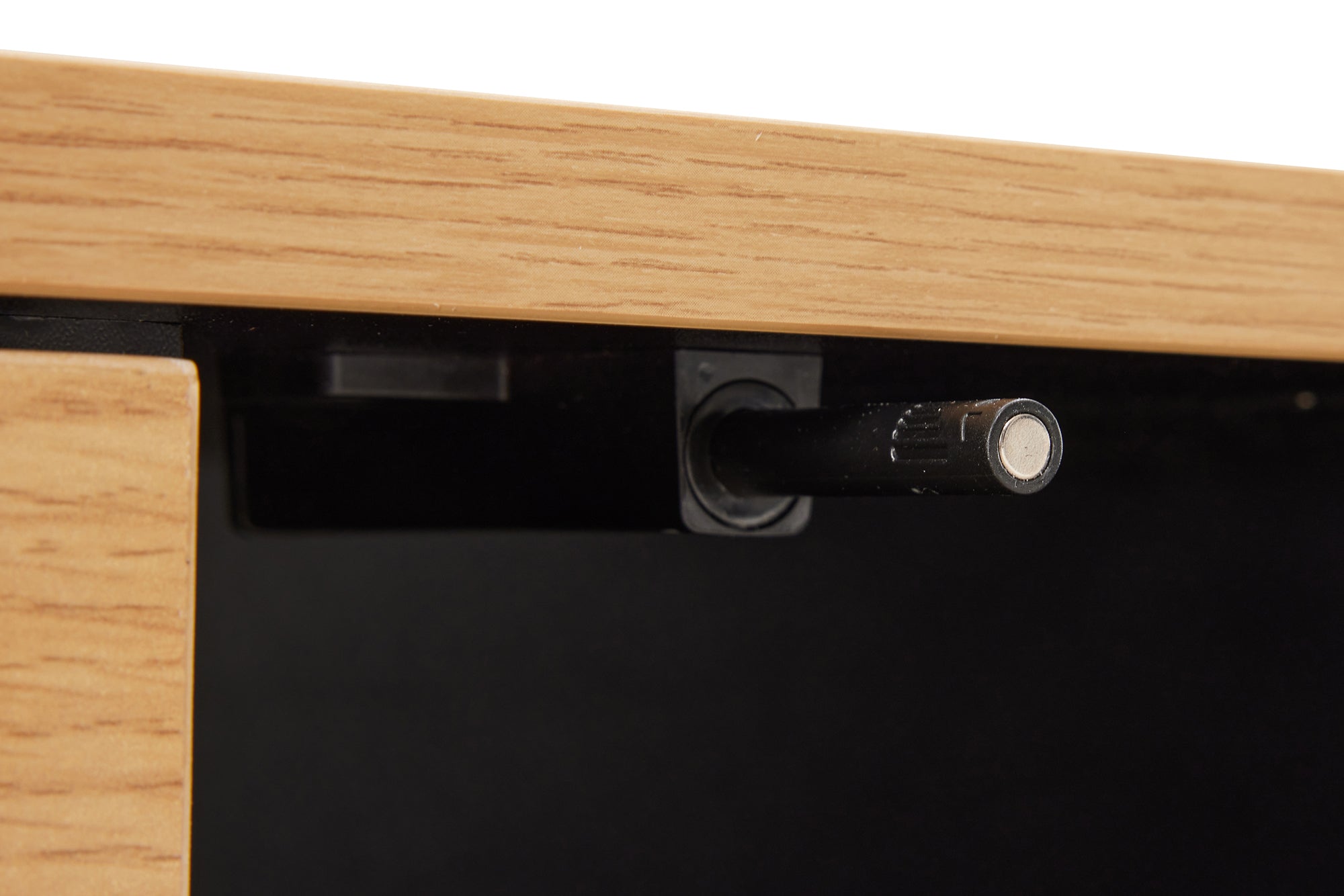 Hängendes TV-Board LOFT 200cm natur schwarz sieben Fächer mit Schublade