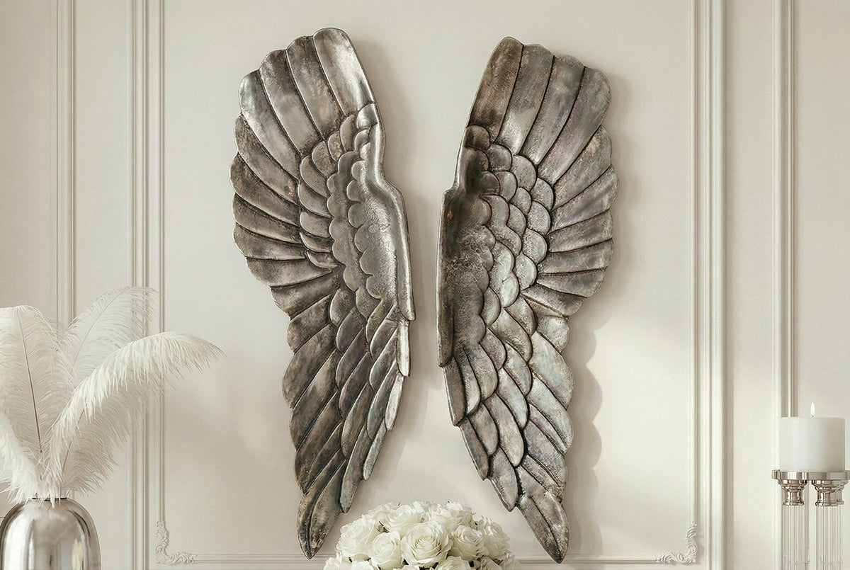 Immense décoration murale FALLEN ANGEL 65cm ailes d’ange au design asymétrique