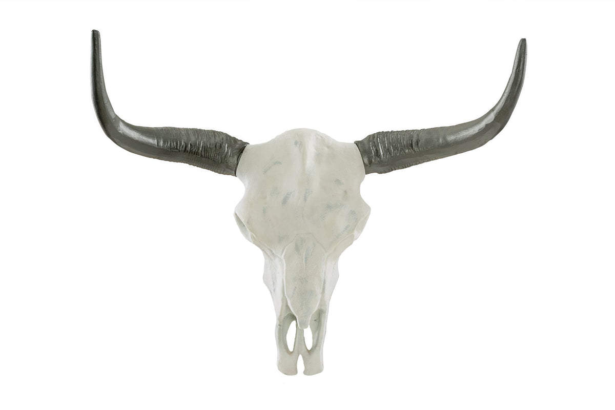 Imposant crâne de buffle EL TORO 70cm aluminium massif naturel