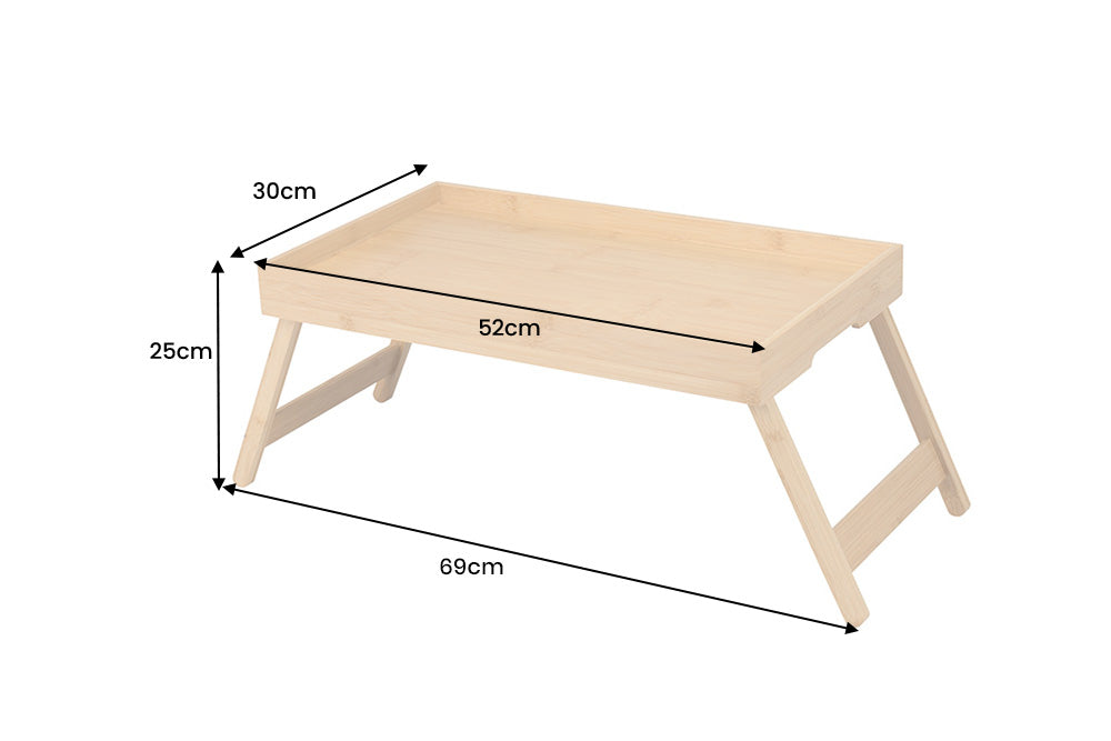 Klappbares Tablett ZEN-BO 50cm natur Bambusholz Betttisch