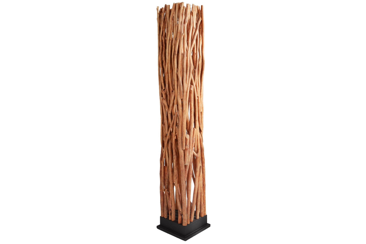 Lampadaire artisanal NATURE ART 173cm en bois de longane massif