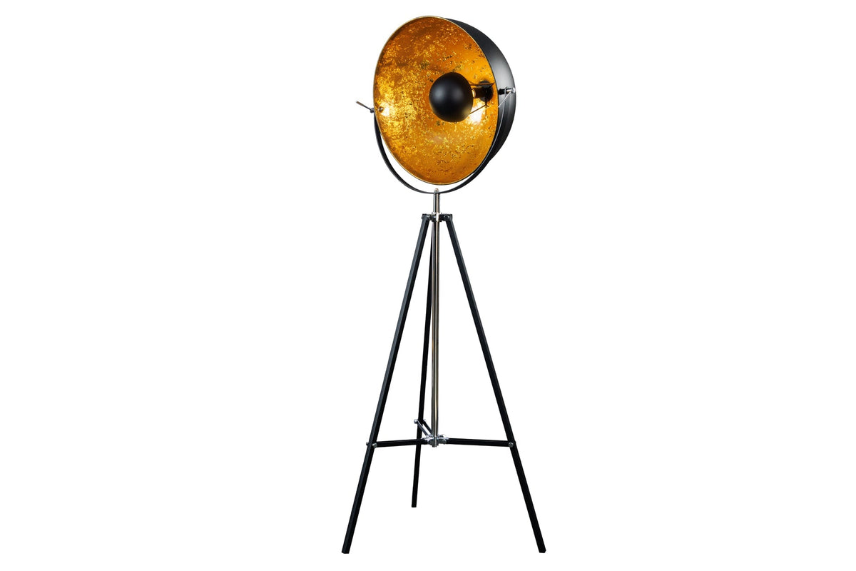 Lampadaire BIG STUDIO 170cm aspect feuille d’or noir design industriel